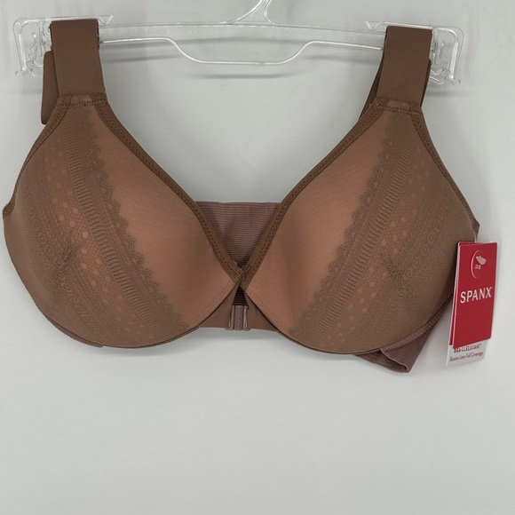 NEW Spanx BRA-LLELUJAH Illusion Lace Full Coverage Bra Café Vintage Rose Sz 34D - Foto 6
